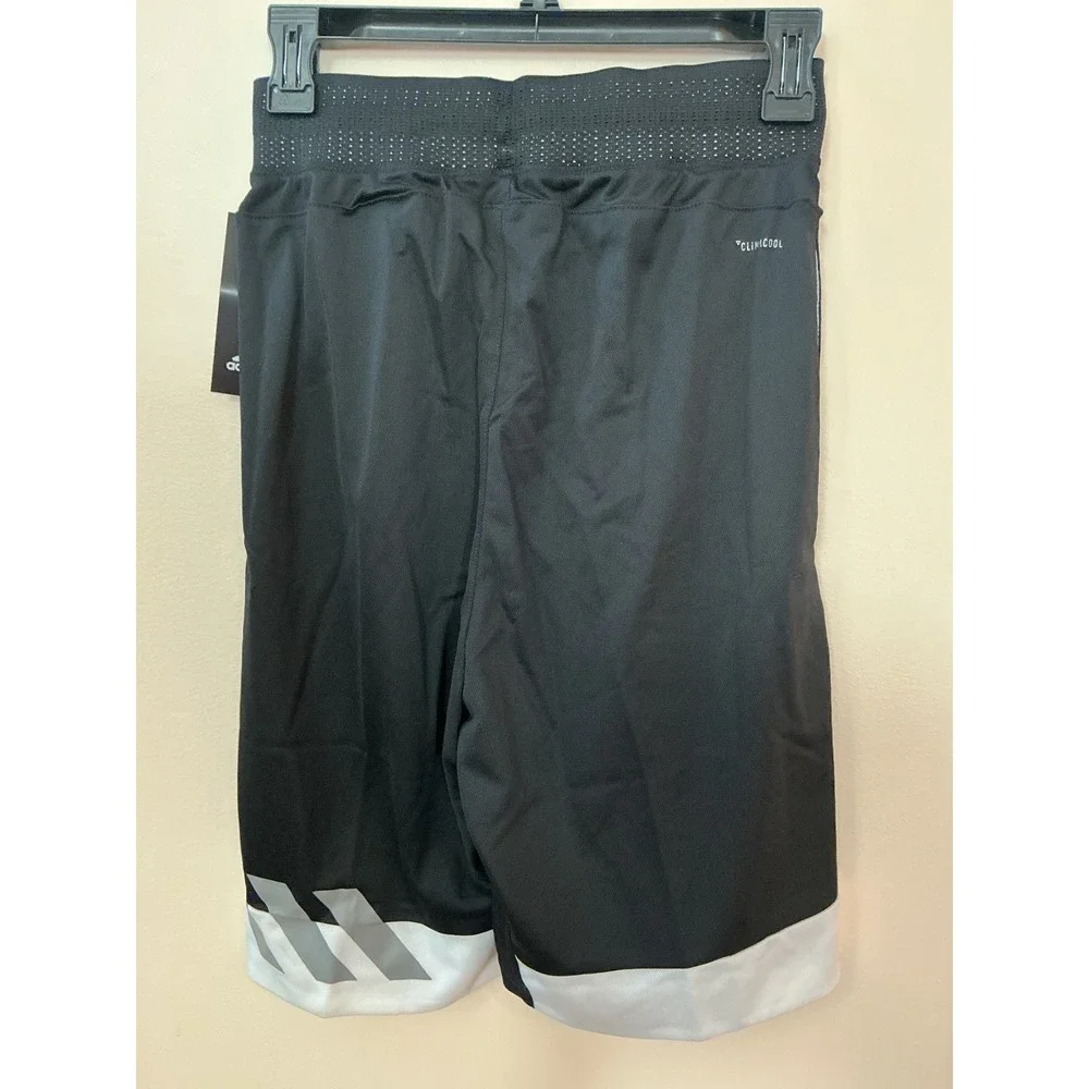 NWT Adidas Mens Athletic Shorts Black White Climacool Pockets Drawstring Size Sm